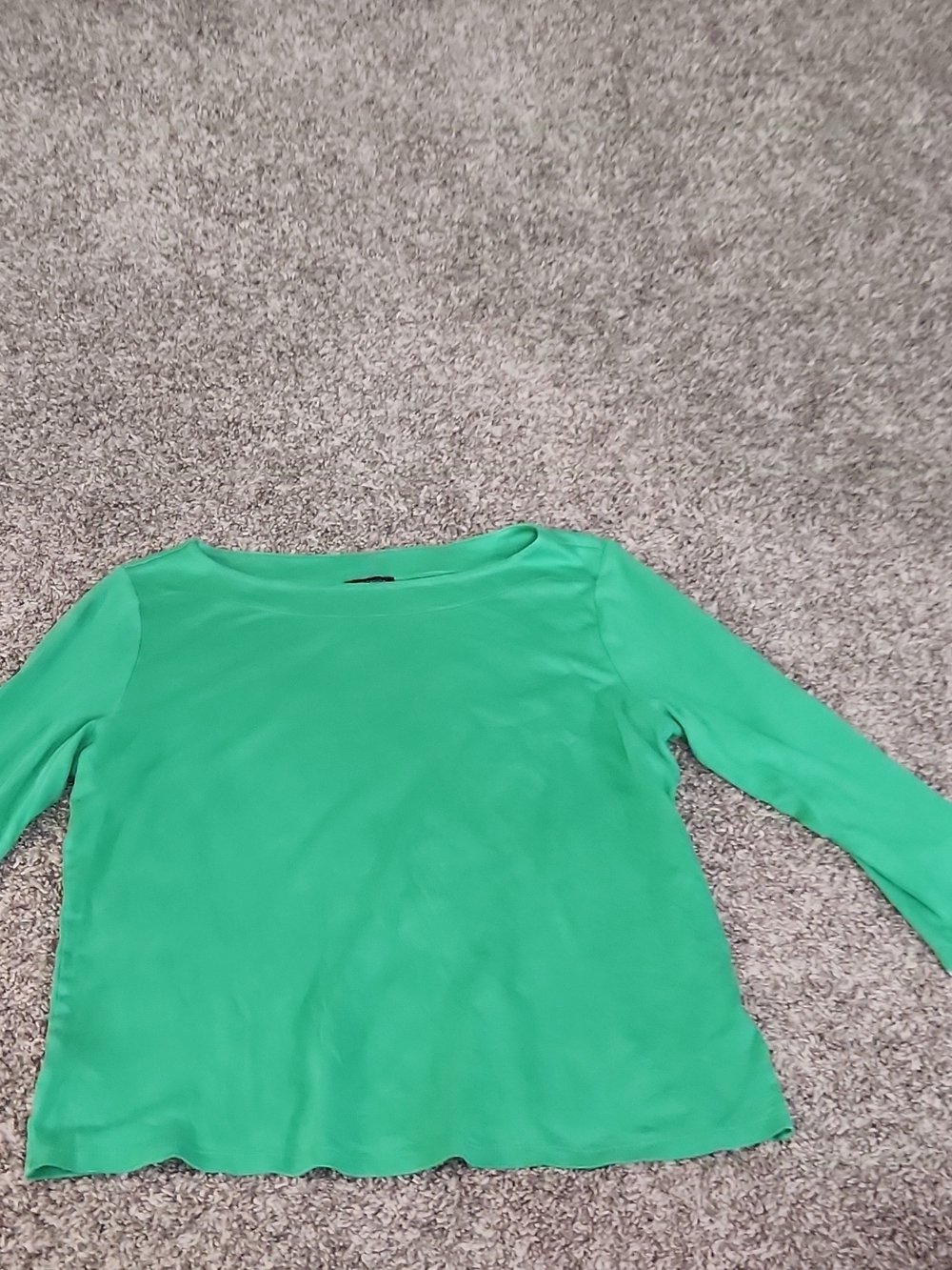 Ann Taylor Bright Green Boatneck Long Sleeve Top